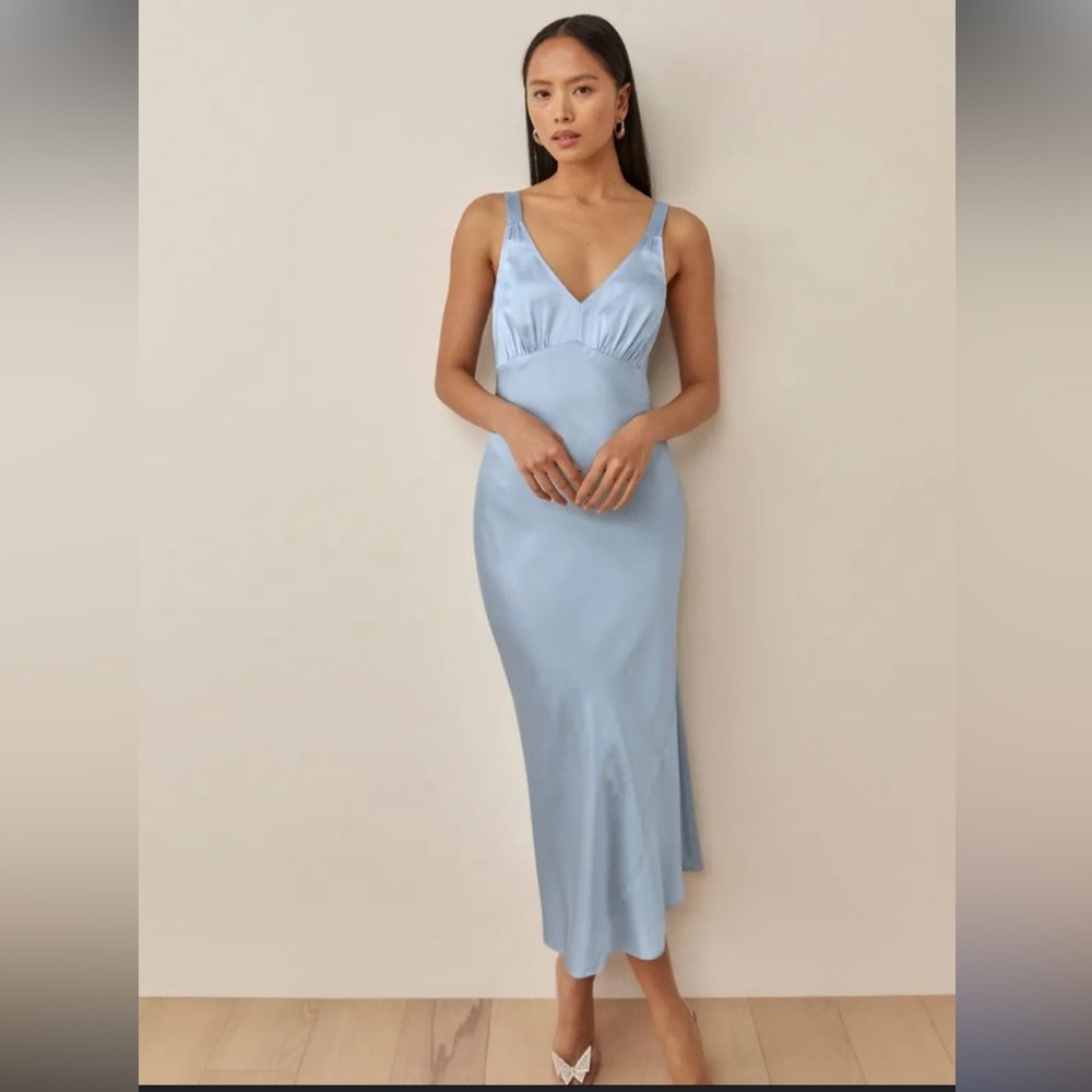 Reformation Light Blue Slip Dress, Size S - Picture 1 of 3